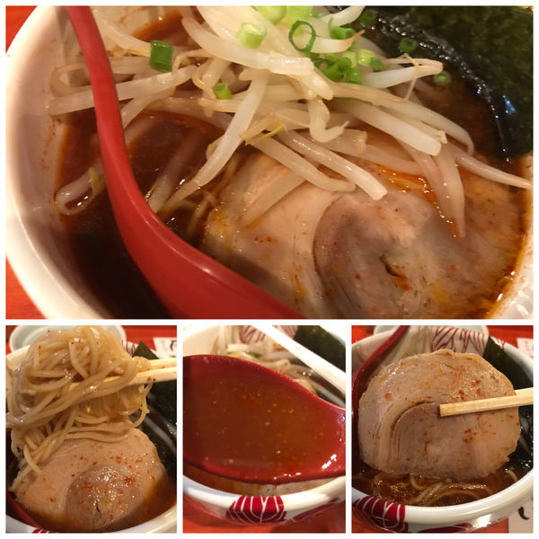 「赤ラーメン ハーフ 450円」@麺処 あす花の写真