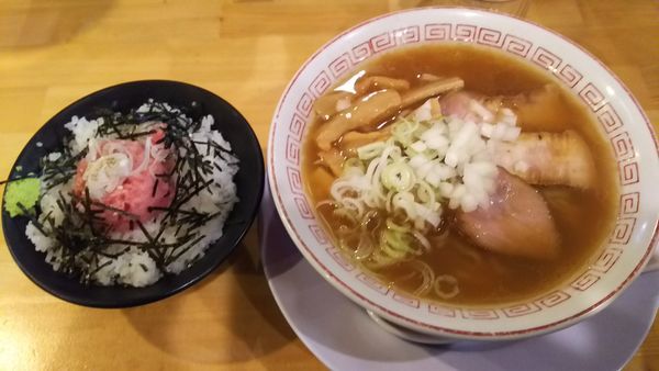 「ラーメンセット ミニネギトロ丼」@喜多方食堂 麺や玄 十条店の写真