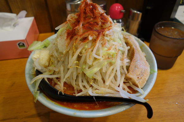 「ファイヤー麺（味噌3辛）730円ヤサイ多めニンニク」@郎郎郎 八王子店の写真