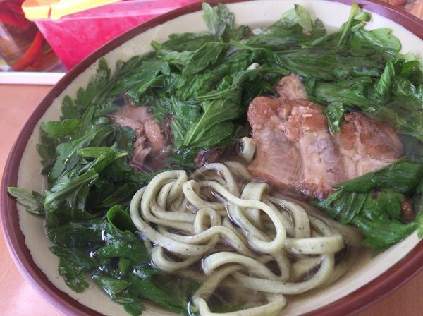 「よもぎそば 650円」@なかむら屋 屋台そば 駅前店の写真