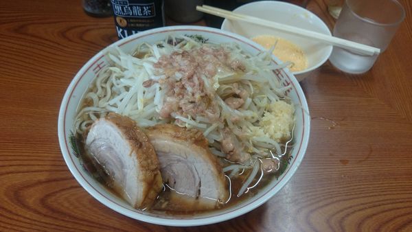 「小　ニンニク脂　生卵」@ラーメン二郎 亀戸店の写真