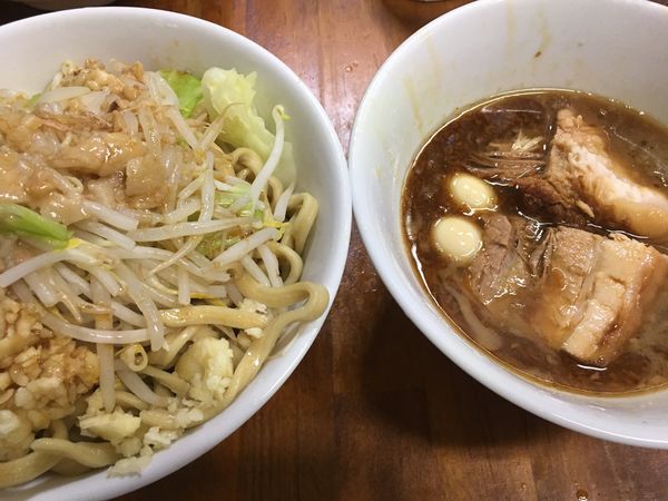 「エビつけ麺小うずら全部」@蓮爾 新町一丁目店の写真