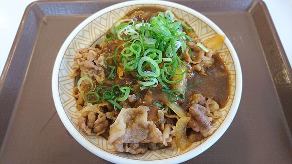 「（期間限定）カレー南蛮牛丼（大盛）　６１０円」@すき家 蔵前駅前店の写真