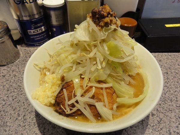 「ミニラーメン　750円　全部マシ」@ラーメン宮郎の写真