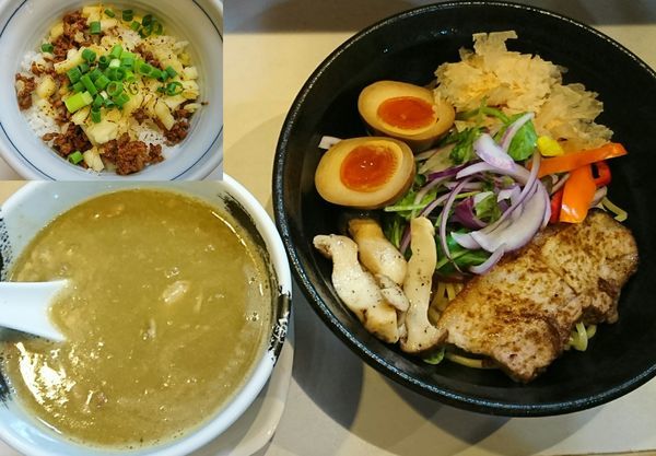 「【限定】シーフードグリーンカレーつけめん＋ライス＝￥1000」@麺屋 扇 SENの写真