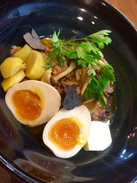 「【9月の限定】牛とキノコのまぜSOBA ご飯付き ￥950」@麺家 Shumen Doushiの写真