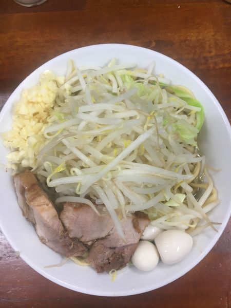 「小ラーメン + うずら ヤサイ➕ニンニク」@蓮爾 新町一丁目店の写真