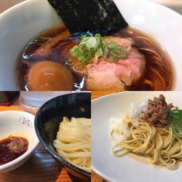 「小麦三昧(ラーメン麺大盛り＋味玉)」@らーめん芝浜の写真