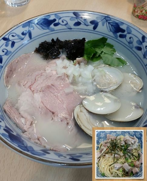 「鯛と蛤の中華そば850円＋カニの和え玉250円」@㐂九八 ～garage～の写真