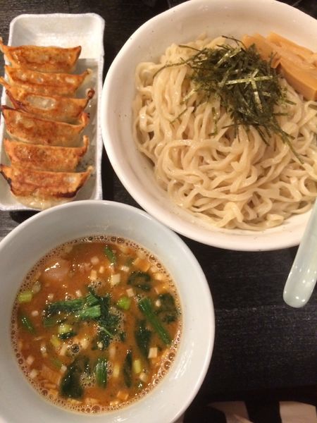 「味噌つけ麺+餃子」@麺家 ばくの写真