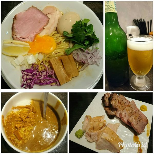 「【限定】地鶏脂の和え麺＋ハートランド＋ツマミ 他」@KaneKitchen Noodlesの写真