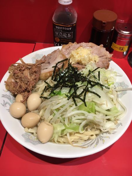 「油そば 塩  ➕ ニンニク多め」@ラーメン二郎 西台駅前店の写真