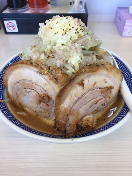 「ラーメン   肉マシ 全マシ」@ニンニクらーめん 碧の豚二郎の写真