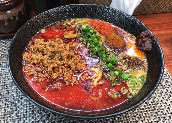 「担々麺 絶(限定)太麺＋ライス(850円＋100円)」@麺や 睡蓮の写真