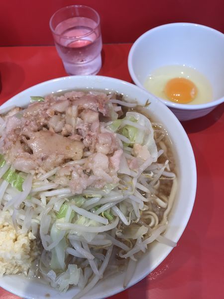 「ラーメン少なめ、ヤサイ、ニンニク、アブラ」@ラーメン二郎 西台駅前店の写真
