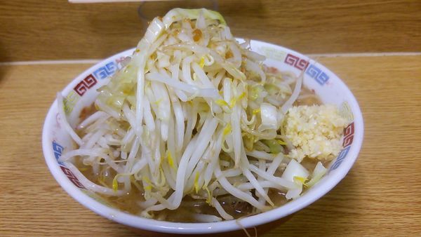 「ラーメン豚入り 麺半分 ヤサイマシ ニンニク アブラ少なめ」@ラーメン二郎 栃木街道店の写真