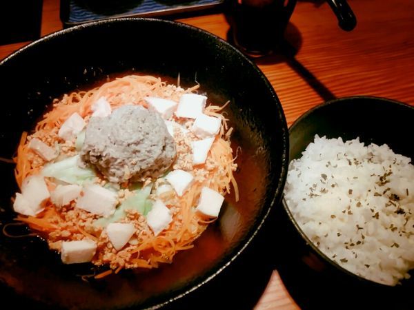 「【限定】秋薫るキノコ和えそば 900円＋チーズリゾット」@らぁ麺屋 つなぎの写真