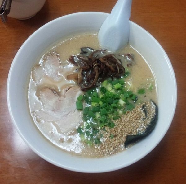 「豚骨らーめん600円替玉100円」@らぁ麺 華宝の写真