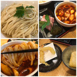 炎の寿うどん  850円 大盛り 海老天 ＋ 揚げ餅