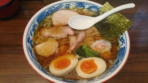 「焼豚ワンタン麺味玉入り 1,130円」@白河手打中華 賀乃屋の写真