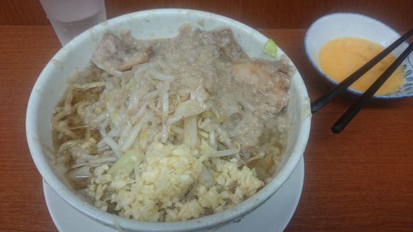 「小　野菜マシ　ニンニク　脂」@麺や 希 御徒町店の写真