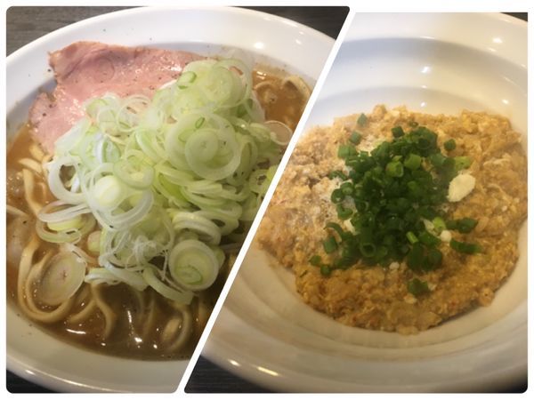 「牛脂味噌蕎麦（ネギ増し）、リゾット」@弘明寺丿貫の写真