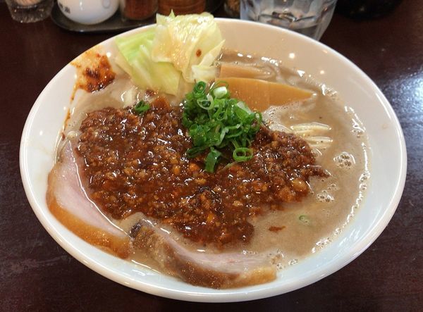 「辛肉豚骨らーめん(120食限定)800円」@らーめん 五ノ神精肉店 煮干し編の写真
