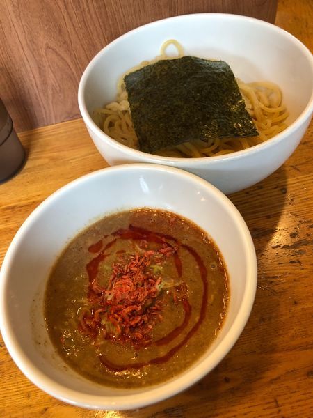 「濃厚ニボつけ麺780円+海老辛変更180円」@煮干しそば 虎愼の写真