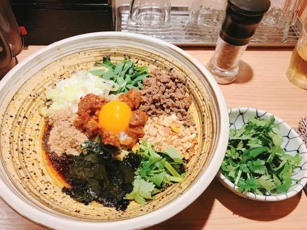 「まぜひつじ+パクチー増し」@自家製麺 MENSHO TOKYOの写真