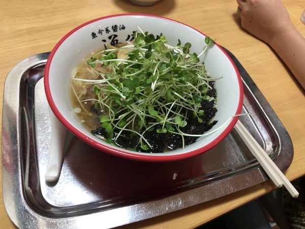 「岩海苔ラーメン カイワレ大根トッピング」@魚介系醤油拉麺専科 海空土の写真