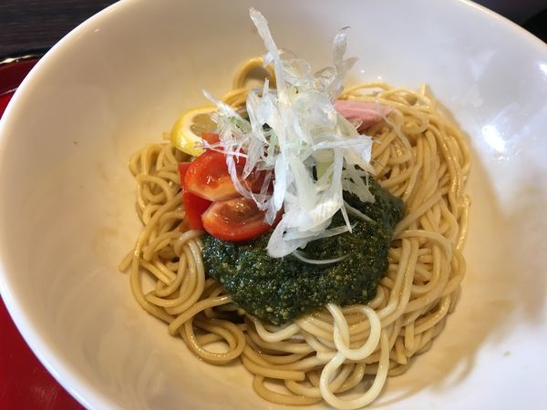 「和え玉 緑（バジル）300円  ＊サイドメニューです」@鶏そば なんきち 東京店の写真