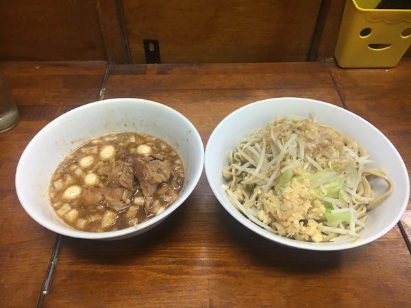 「たまつけ麺  ➕ うずら  ニンニク ➕アブラ➕カラメ」@蓮爾 新町一丁目店の写真