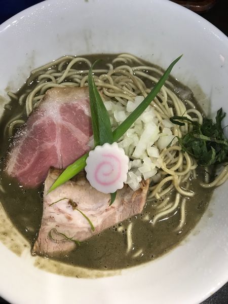 「濃密煮干しそば 780円+和え玉200円」@中華そば いづるの写真