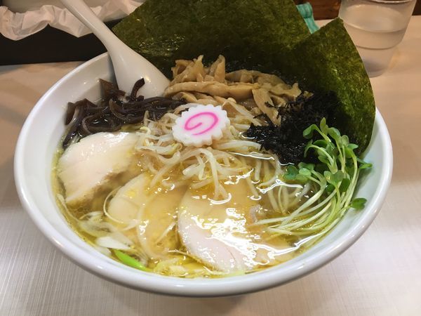 「魚介塩らぁ麺 メンマ 海苔」@桜台らぁ麺 美志満の写真