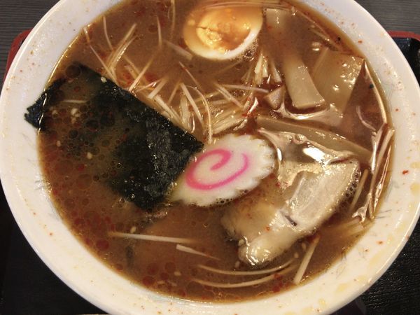 「喜多方ネギ味噌辛子ラーメン870円」@二本松観光センター 隊士館の写真
