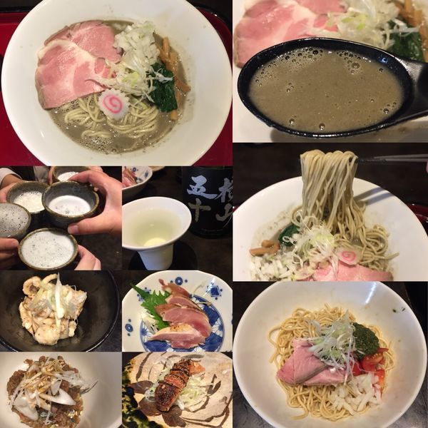 「濃厚煮干そば800円+和え玉緑300円他」@鶏そば なんきち 東京店の写真