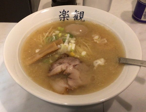 「江戸前味噌ラーメン(限定)＋味玉(880円＋100円)」@楽観 立川の写真