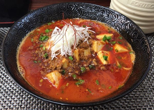 「睡蓮式辛味噌麻婆あ～んかけちゃった(限定)ご飯付(850円)」@麺や 睡蓮の写真