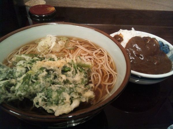「そば定食+春菊天」@船堀そば 文殊の写真