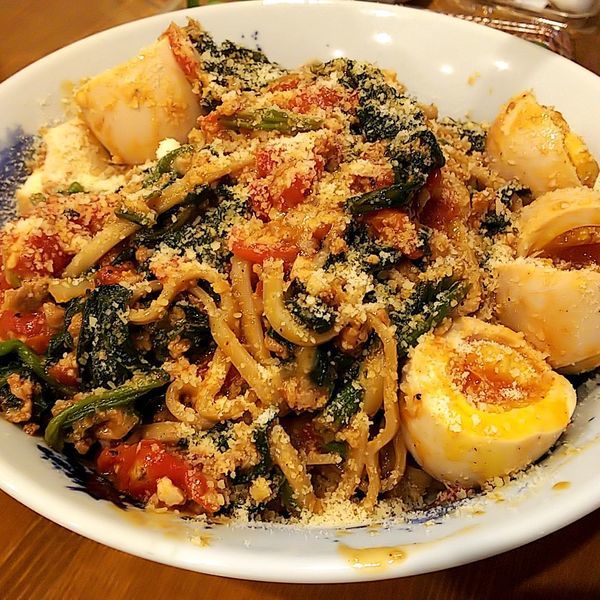 「トマトとホウレン草のボロネーゼ」@ラーメン カワタカの写真