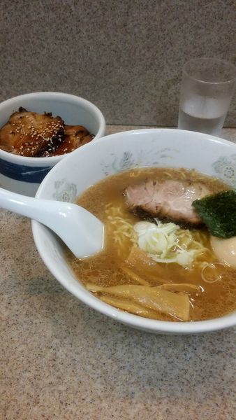 「支那そばチャーシュー丼セット750円」@支那そば 糀家の写真