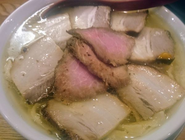 「肉そば（塩、大盛り無料）」@麺や 七彩 八丁堀店の写真