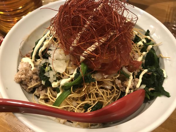 「【気まぐれ限定】カワタカ式まぜそば」@ラーメン カワタカの写真