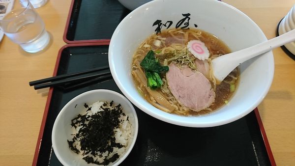 「ラーメン＋ちょい足しセット」@魚介醤油らーめん 和屋の写真