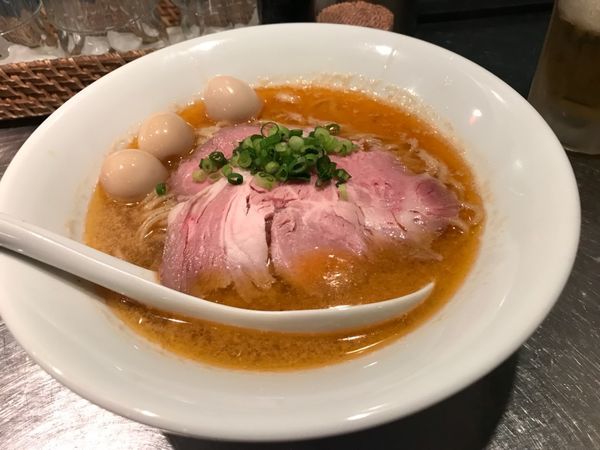 「ガーリックシュリンプNoodle 1,000円 うずら 50」@さんじの写真