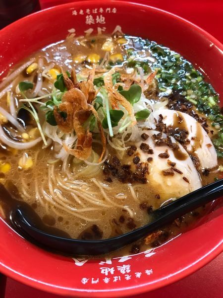 「札幌みそ海老そば（麺大盛り）」@海老そば専門店 築地 えび金の写真