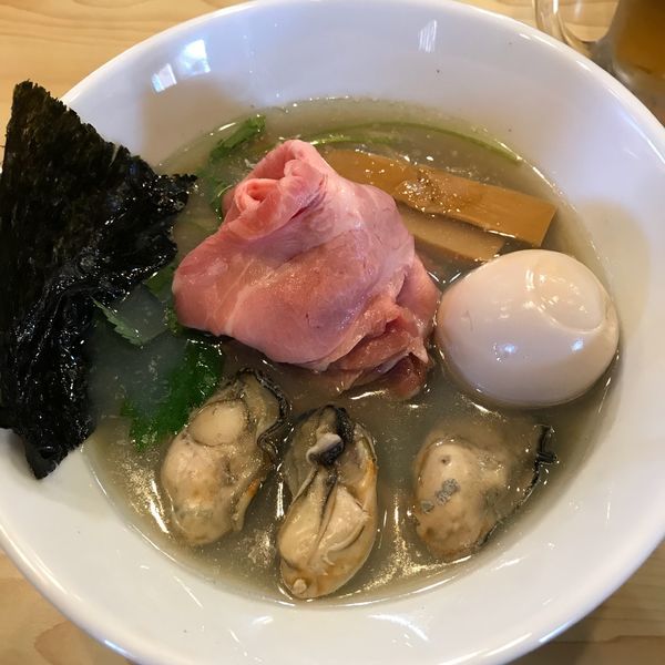 「特製牡蠣そば」@寿製麺よしかわ 坂戸店の写真