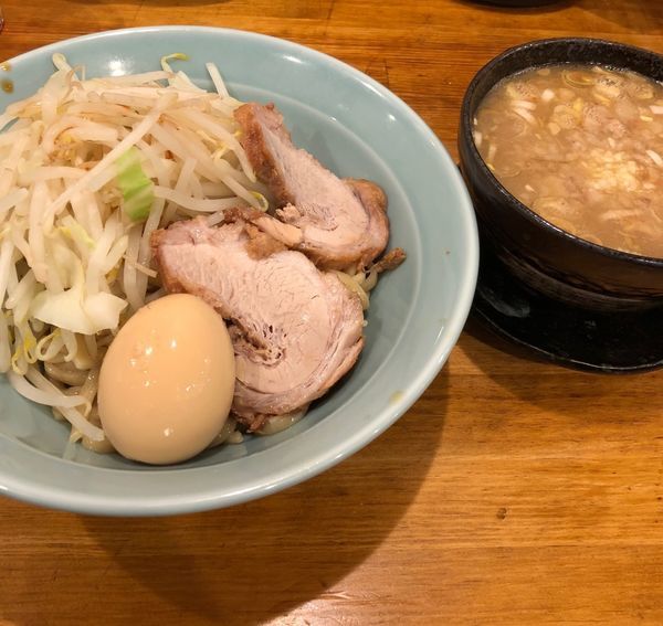 「つけ麺（麺半分・脂・野菜・ニンニク少し￥780）」@ラーメン盛太郎の写真
