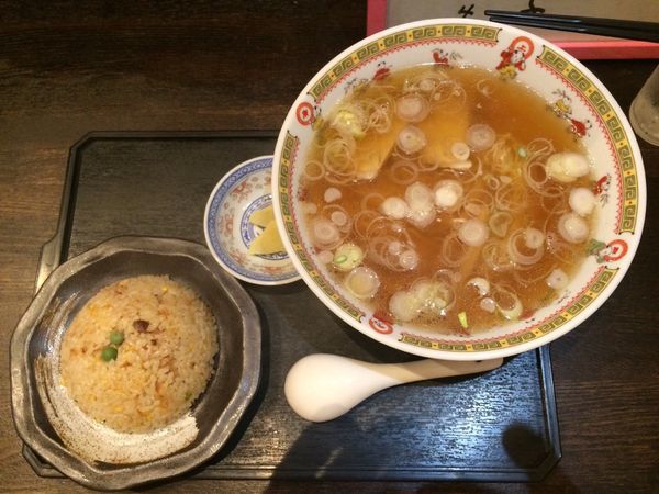 「中華そば(釜石ラーメン)＋半チャーハン」@新華園の写真