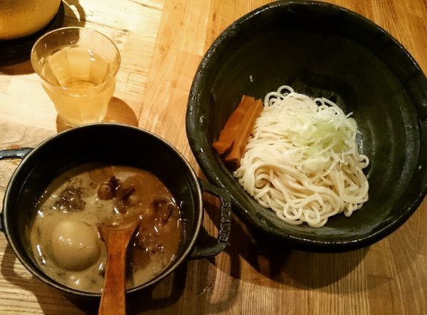 「味玉もつつけ麺(1.5玉) 1000円」@北野坂 奥の写真